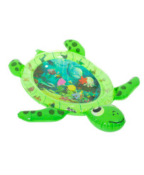 Water inflatable sensory mat turtle green
