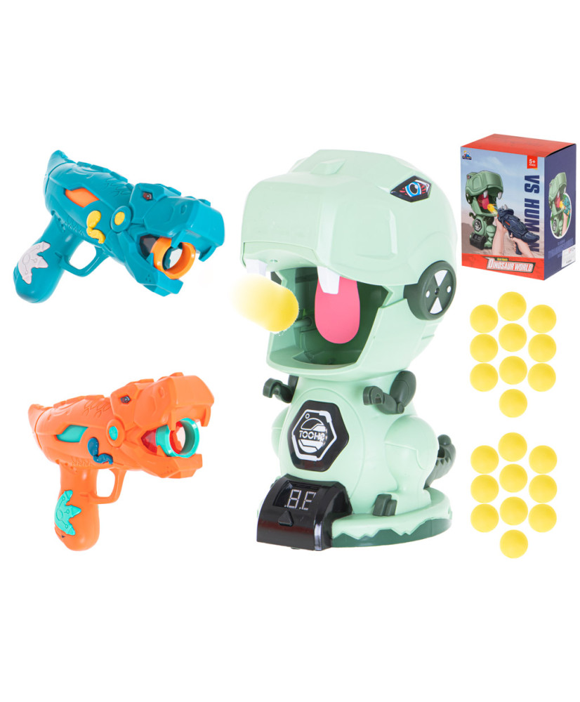 Target shooting 2 guns + 20 balls dinosaur