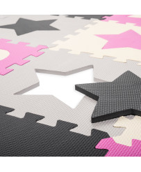 Putu puzles paklājs / rotaļu komplekts 36el pelēks/rozā 143cm x 143cm x 1cm