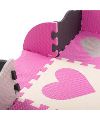 Foam puzzle mat / playpen 36el grey-pink 143cm x 143cm x 1cm
