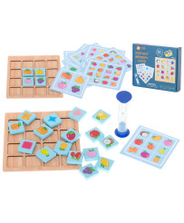 Koka puzzle galda spēle atmiņas spēle augļi un formas