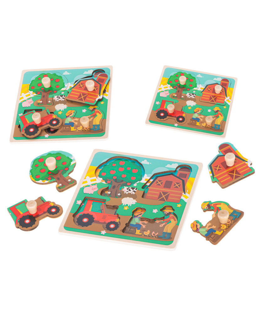 Wooden jigsaw puzzle farm