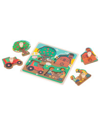 Wooden jigsaw puzzle farm