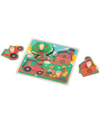 Wooden jigsaw puzzle farm