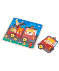 Wooden puzzle fire department
