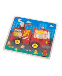 Wooden puzzle fire department