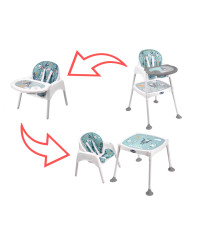 Feeding chair stool table chair 3-in-1 green