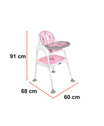 Toidutool 3in1 roosa tooliga tooli 3in1