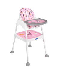 Feeding chair stool table chair 3-in-1 pink