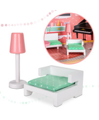Wooden doll house+ furniture pastel 117cm