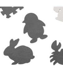 Putu puzles paklājs bērniem 9 el. melns-ecru 85cm x 85cm x 1cm