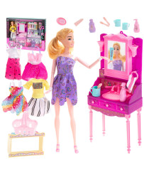 Fashionista doll with dressing table and clothes to change into