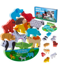 Jigsaw puzzle game balancing safari animals