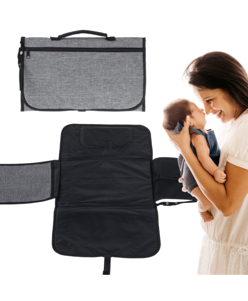 Baby changing travel mat convertible changing bag gray