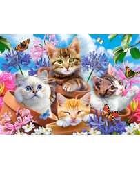 CASTORLAND Puzzle 120el. Kittens with Flowers - Cats in Flowers
