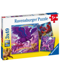 Ravensburger puzzle 3x49 Pc Mythical Grandeur