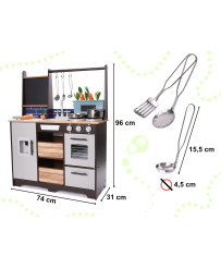 Wooden kitchen for children MDF with accessories LOFT XXL 96cm