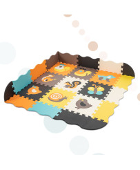 Foam puzzle mat / playpen for children 25el. colorful animals 114cm x 114cm x 1cm
