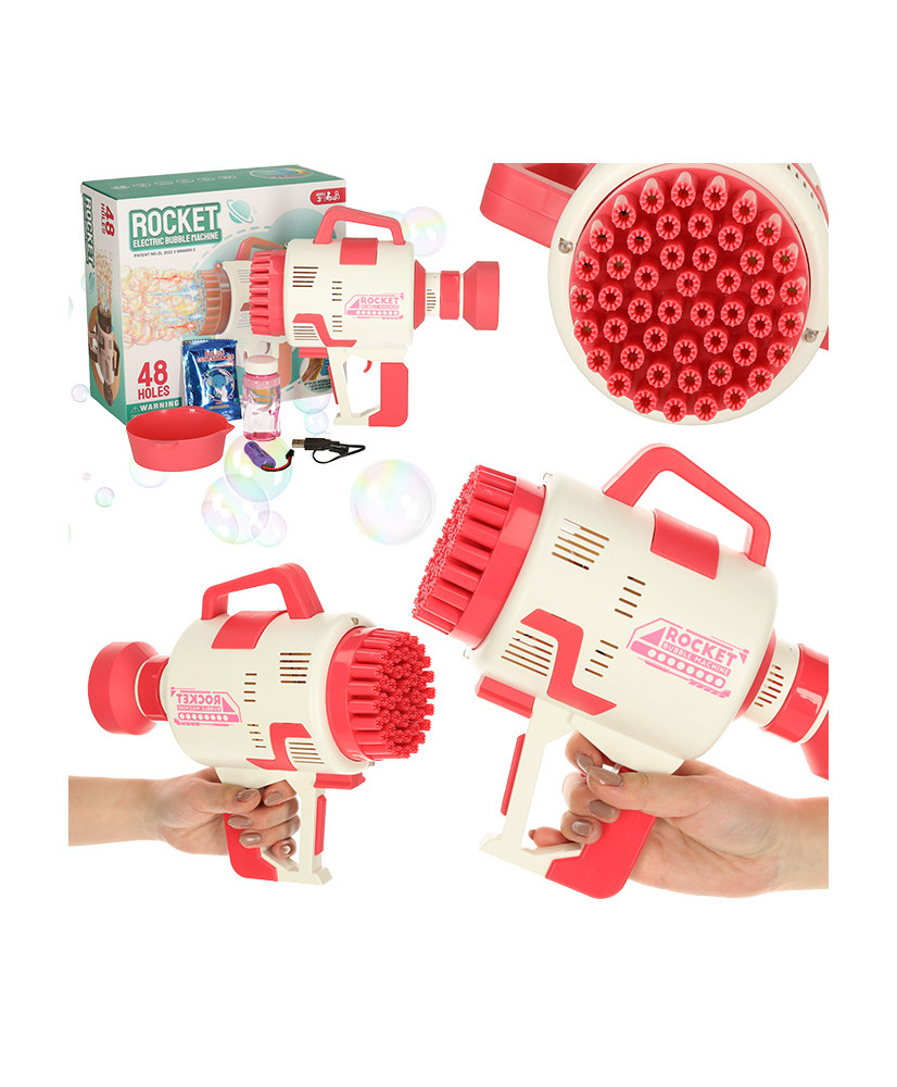Gun soap bubble machine pink lights