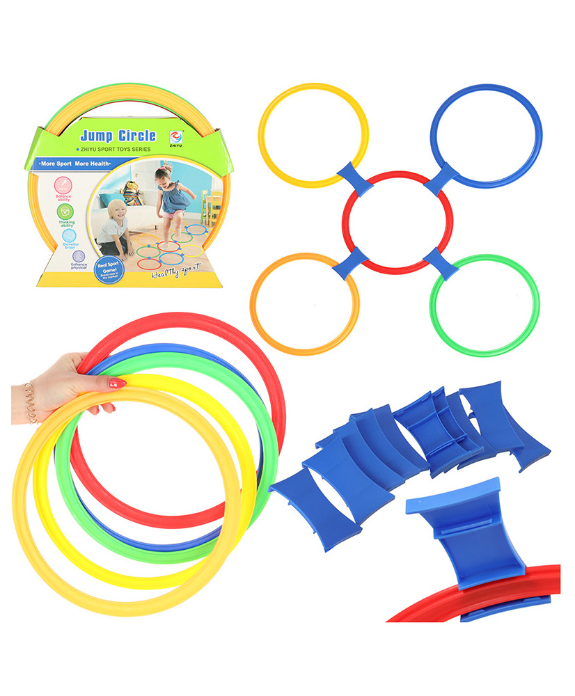 Classroom game colored hoops 10 wheels and connectors