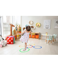 Classroom game colored hoops 10 wheels and connectors