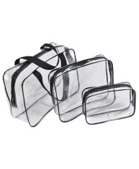 Travel cosmetic bag transparent organizer 3pcs