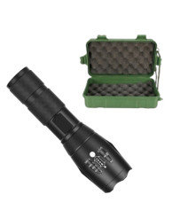 Tactical military LED power flashlight