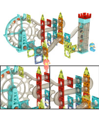 Magnetic blocks marble ball track with sound music 118 elements