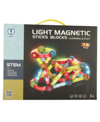 Luminous magnetic blocks for small children 76 elements
