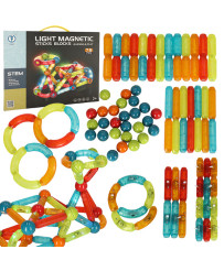 Luminous magnetic blocks for small children 102 elements