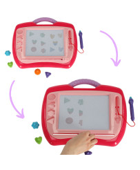 Tablet drawing zig-zag stamps pink