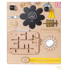 Wooden manipulative board pink clock 75x50cm