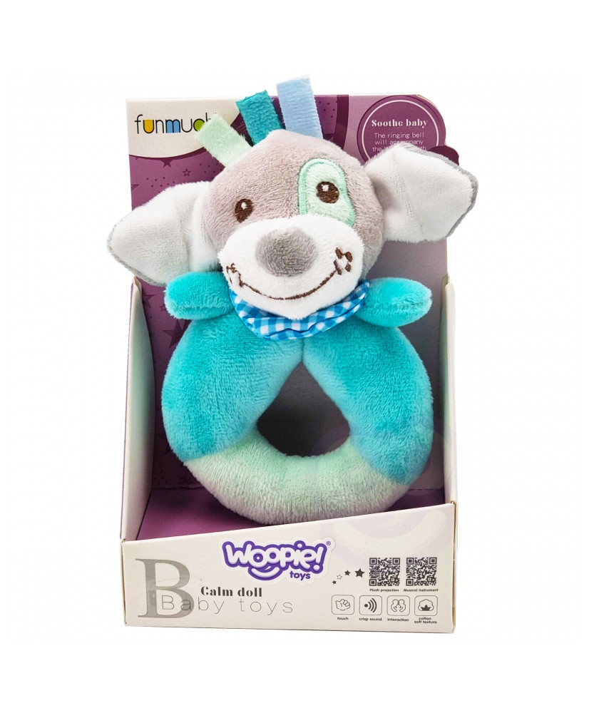 WOOPIE Rattle Plush Cuddly Toy for Babies Dog