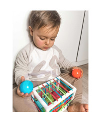 WOOPIE Flexible Sensory Cube Sorter for Children Colorful Shapes 13 pcs.