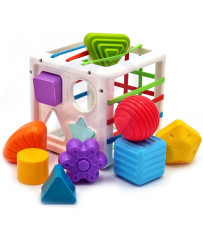 WOOPIE Flexible Sensory Cube Šķirotājs Bērniem Krāsainas Formas 11 gab.