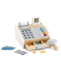VIGA Wooden Shop cash register, gray and white