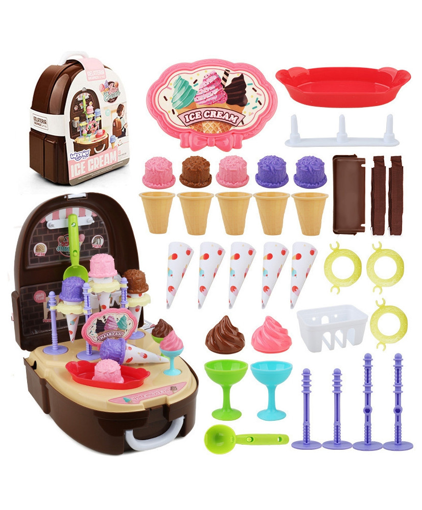 WOOPIE Little Chef Set Ice Cream Parlor Shop in a Backpack 36 pcs.
