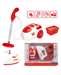WOOPIE 3in1 Set of Household Appliances for Children Vacuum Cleaner Iron Laundry Basket