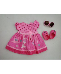 WOOPIE Doll Clothes Pink Bunny Dress 43-46 cm