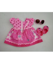 WOOPIE Doll Clothes Pink Bunny Dress 43-46 cm