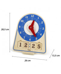 VIGA Wooden Clock Learning Time Clock Montessori