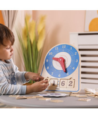 VIGA Wooden Clock Learning Time Clock Montessori