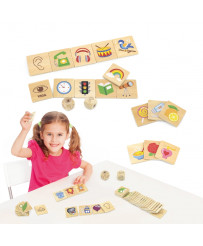 VIGA Educational Game Learning Puzzle Sort Senses 37 pcs. Montessori