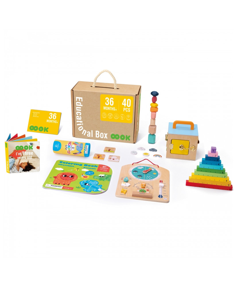 Tooky Toy Montessori izglītojoša puzles kaste Abacus laikapstākļu dēlis 6in1 3 gadiem