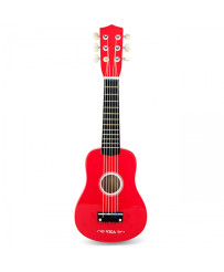 Viga Wooden guitar for children, red, 21 inches, 6 strings