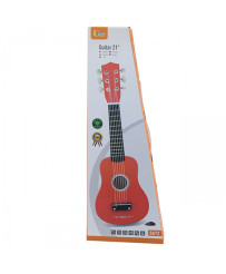 Viga Wooden guitar for children, red, 21 inches, 6 strings