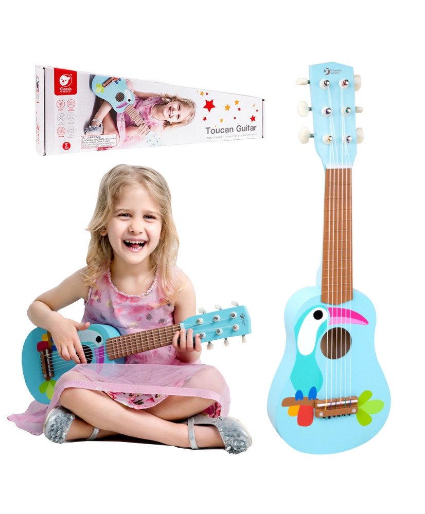 KLASISKĀ PASAULE Drewniana Gitara Dla Dzieci Toucan