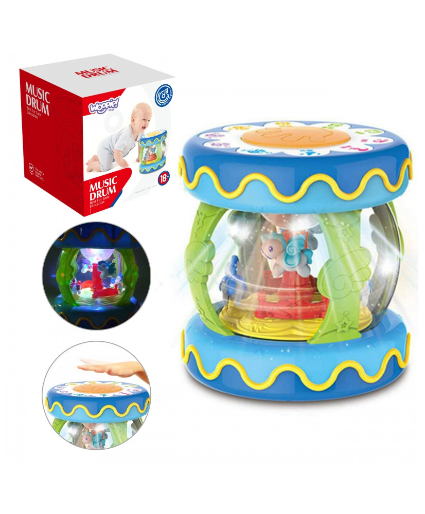 WOOPIE Drum Music Box Projector 3in1 Musical Toy for Babies Roller Roller for Learning Crawling
