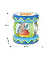 WOOPIE bungu mūzikas kastes projektors 3in1 muzikāla rotaļlieta zīdaiņiem Veltnis, lai mācītos rāpošanu