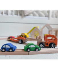 Drewniana laweta z samochodzikami Viga Toys